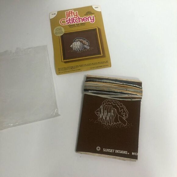 1977 jiffy stitchers onion tun shell kit 842 crewel embroidery - Picture 3 of 7